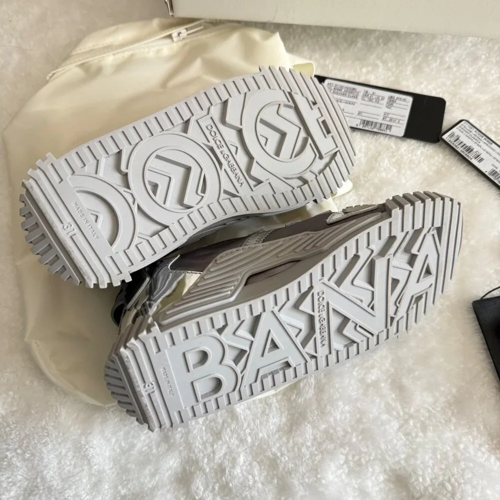 D&G Dolce & Gabbana‎ kid boy sneakers silver size 31 Argento D11021 $575